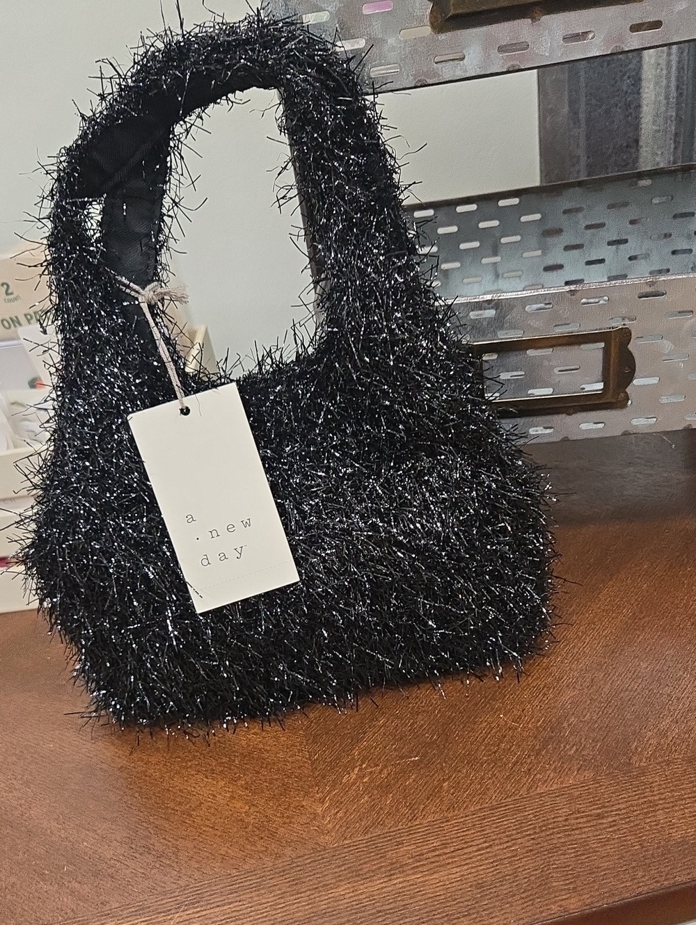 a new day Black Sparkle Mini Shoulder Bag
